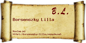 Borsenszky Lilla névjegykártya