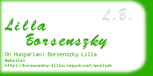 lilla borsenszky business card